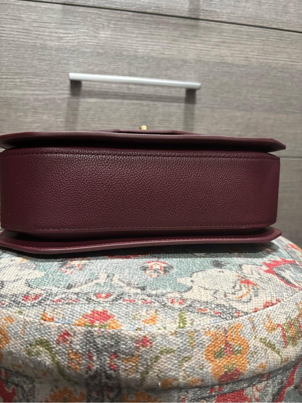 NWT Moncrief London Burgundy Italian Leather Taylor Shoulder Bag - Picture 7 of 8